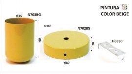 tapa cables y cubre portalamparas en beige